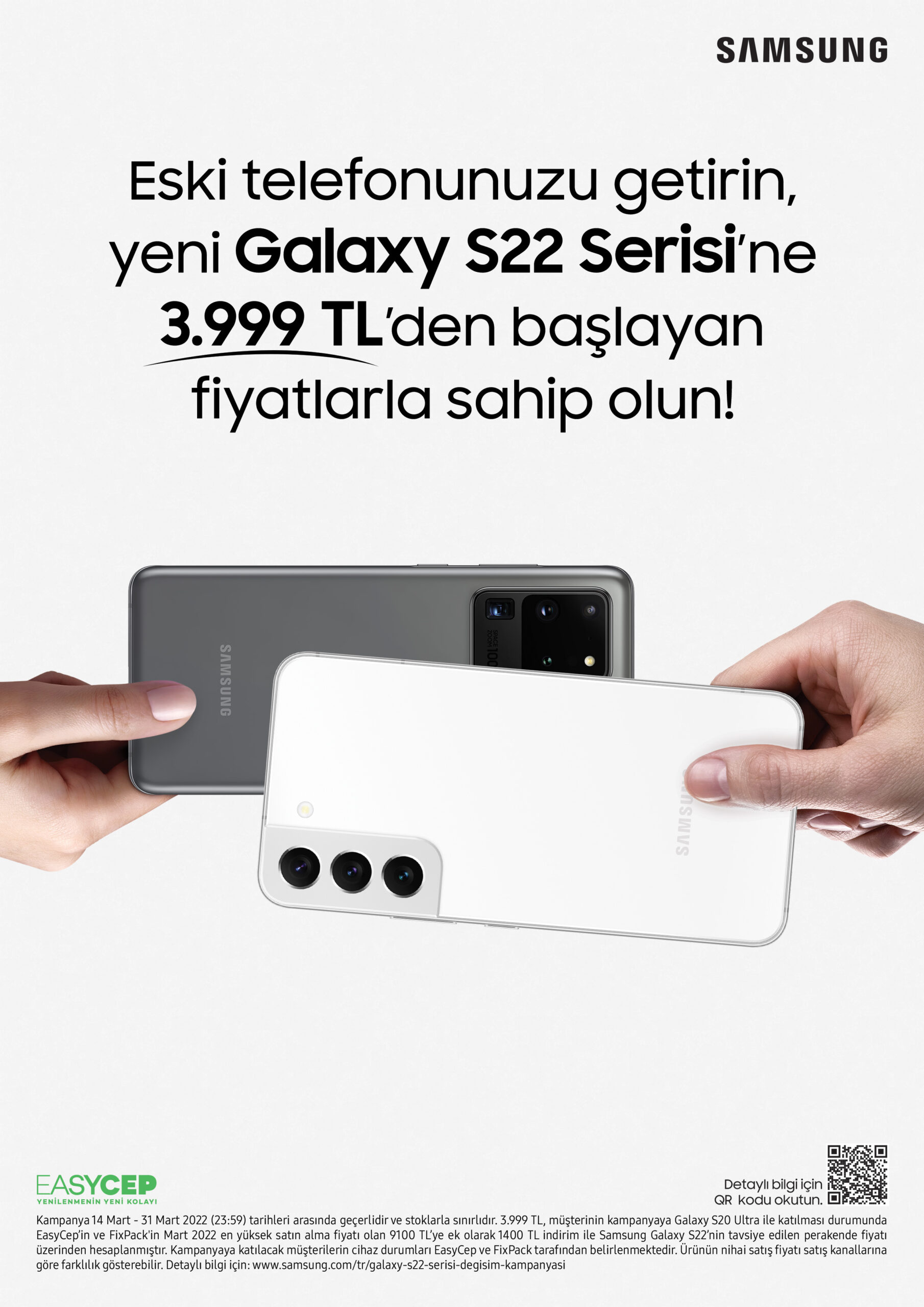 Eski telefonunuzu getirin, yeni Galaxy S22 serisine 3999 TL’den başlayan fiyatlarla sahip olun!