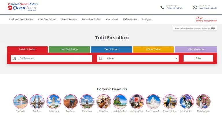 Hayallerinizdeki Tatile Ulaşmanın En Kolay ve Güvenli Yolu Onur Turizm