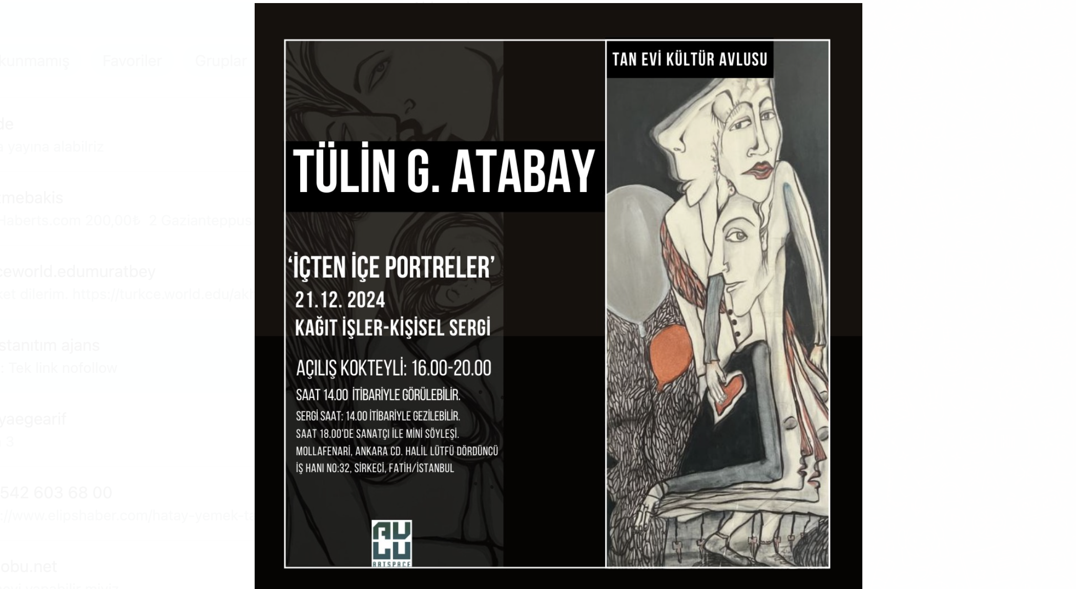 Tülin Gizgen Atabay’ın “İçten İçe Portreler: Kağıt İşler Kişisel Resim Sergisi” başlıyor!